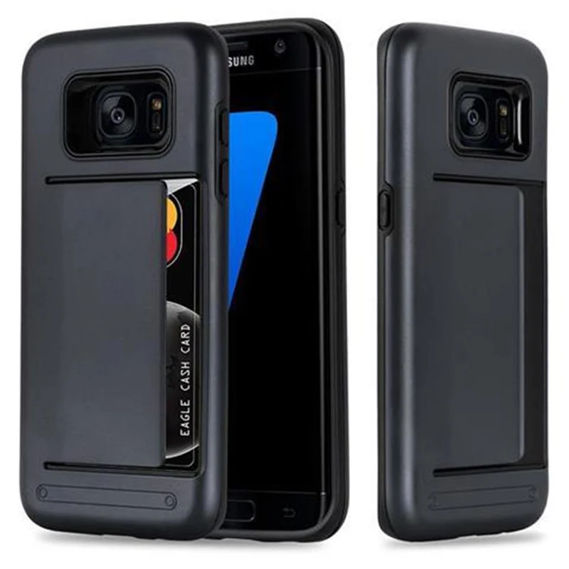 Cadorabo Hülle kompatibel mit Samsung Galaxy S7 EDGE Outdoor Hybrid Hard Case Schutzhülle mit Kartenfach im Heavy Duty Design