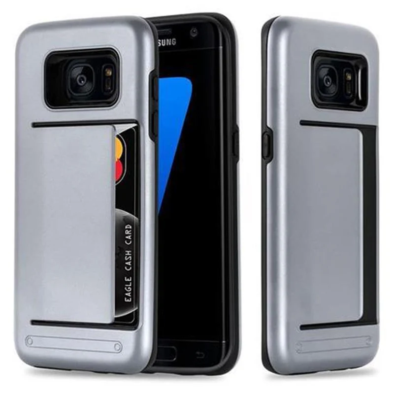 Cadorabo Hülle kompatibel mit Samsung Galaxy S7 EDGE Outdoor Hybrid Hard Case Schutzhülle mit Kartenfach im Heavy Duty Design