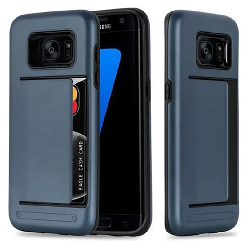 Cadorabo Hülle kompatibel mit Samsung Galaxy S7 EDGE Outdoor Hybrid Hard Case Schutzhülle mit Kartenfach im Heavy Duty Design