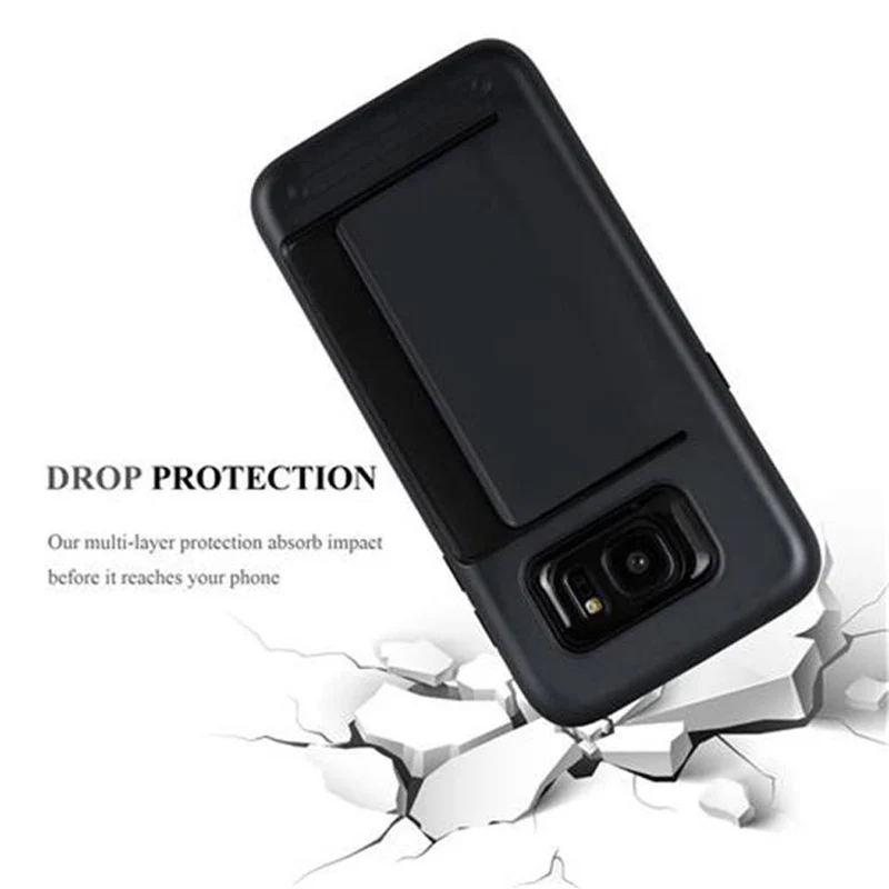 Cadorabo Hülle kompatibel mit Samsung Galaxy S7 EDGE Outdoor Hybrid Hard Case Schutzhülle mit Kartenfach im Heavy Duty Design