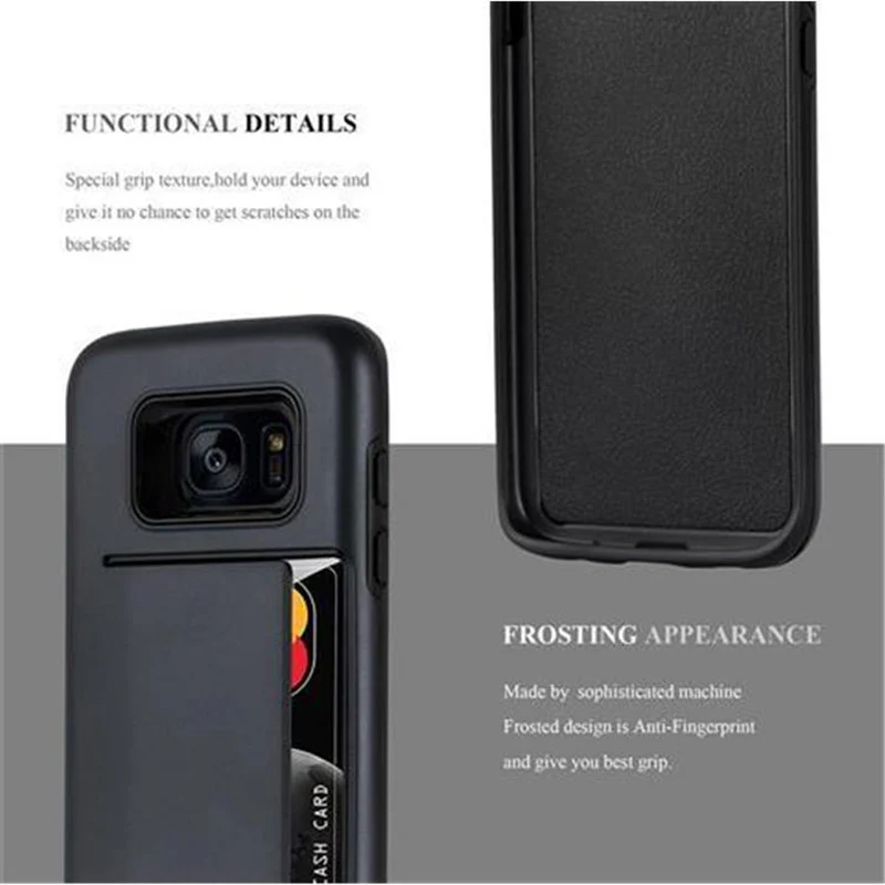 Cadorabo Hülle kompatibel mit Samsung Galaxy S7 EDGE Outdoor Hybrid Hard Case Schutzhülle mit Kartenfach im Heavy Duty Design