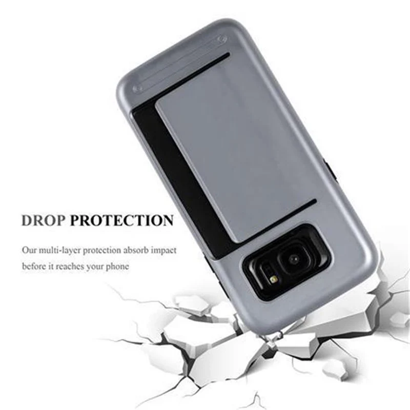 Cadorabo Hülle kompatibel mit Samsung Galaxy S7 EDGE Outdoor Hybrid Hard Case Schutzhülle mit Kartenfach im Heavy Duty Design