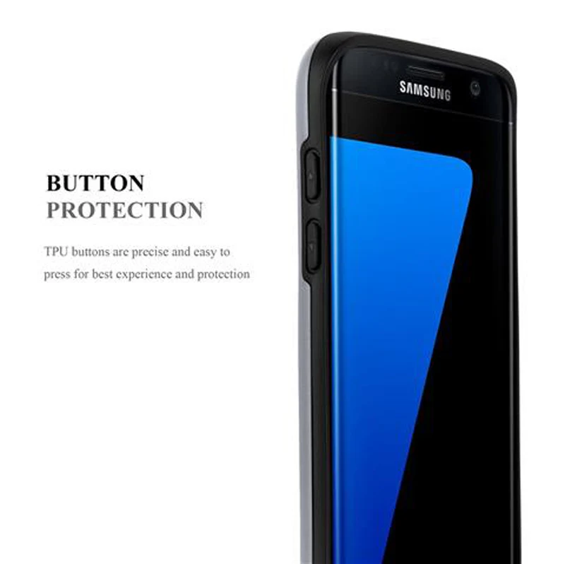 Cadorabo Hülle kompatibel mit Samsung Galaxy S7 EDGE Outdoor Hybrid Hard Case Schutzhülle mit Kartenfach im Heavy Duty Design