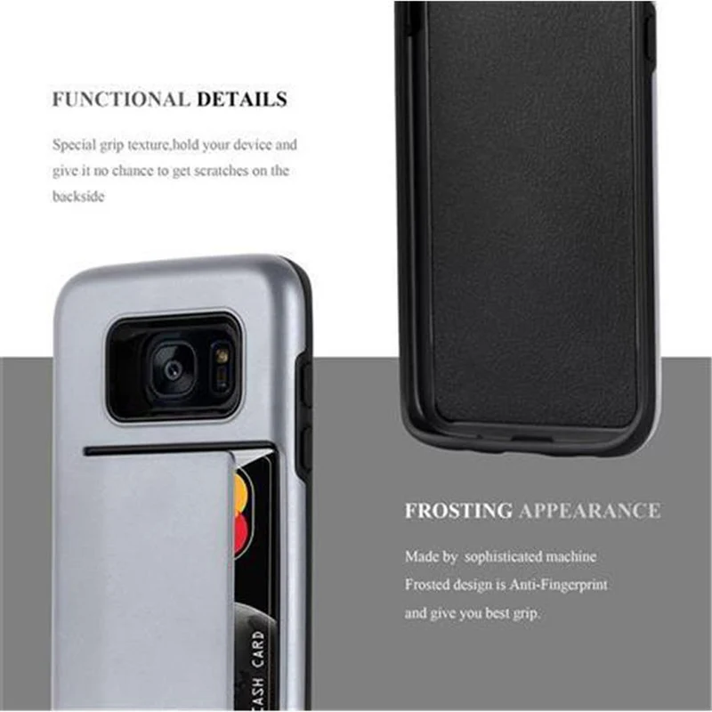 Cadorabo Hülle kompatibel mit Samsung Galaxy S7 EDGE Outdoor Hybrid Hard Case Schutzhülle mit Kartenfach im Heavy Duty Design