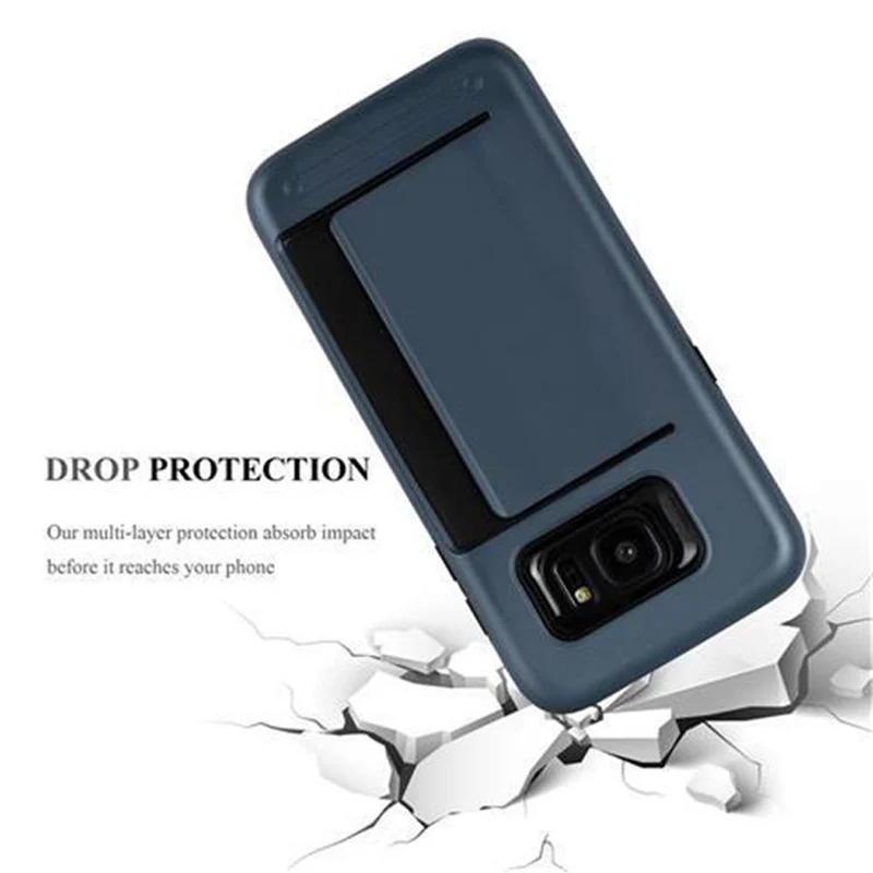 Cadorabo Hülle kompatibel mit Samsung Galaxy S7 EDGE Outdoor Hybrid Hard Case Schutzhülle mit Kartenfach im Heavy Duty Design
