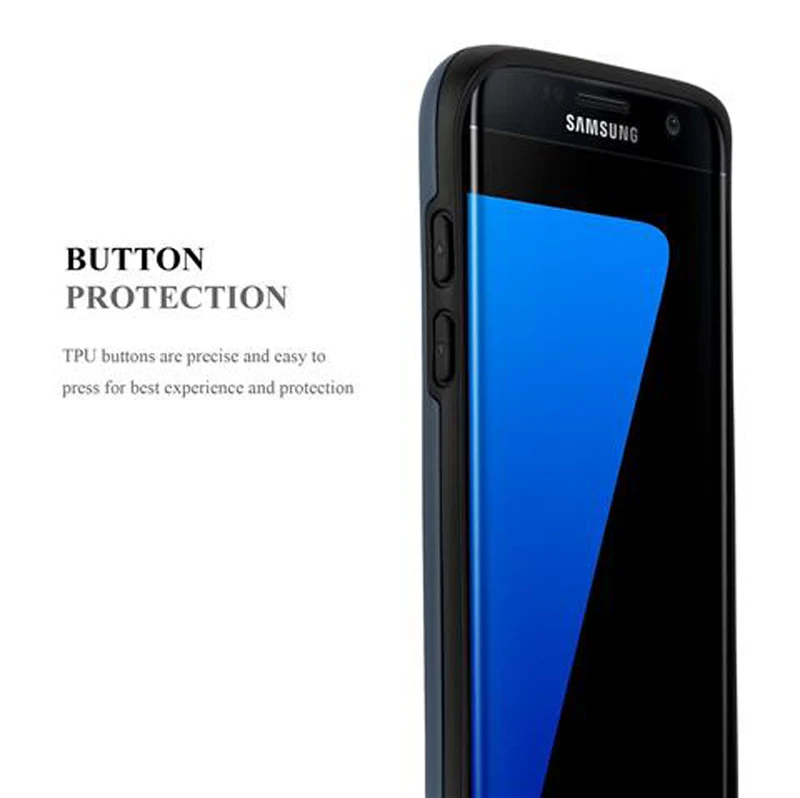 Cadorabo Hülle kompatibel mit Samsung Galaxy S7 EDGE Outdoor Hybrid Hard Case Schutzhülle mit Kartenfach im Heavy Duty Design