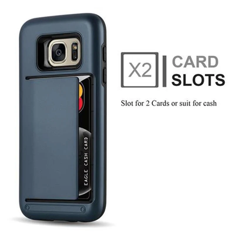 Cadorabo Hülle kompatibel mit Samsung Galaxy S7 Outdoor Hybrid Hard Case Schutzhülle mit Kartenfach im Heavy Duty Design