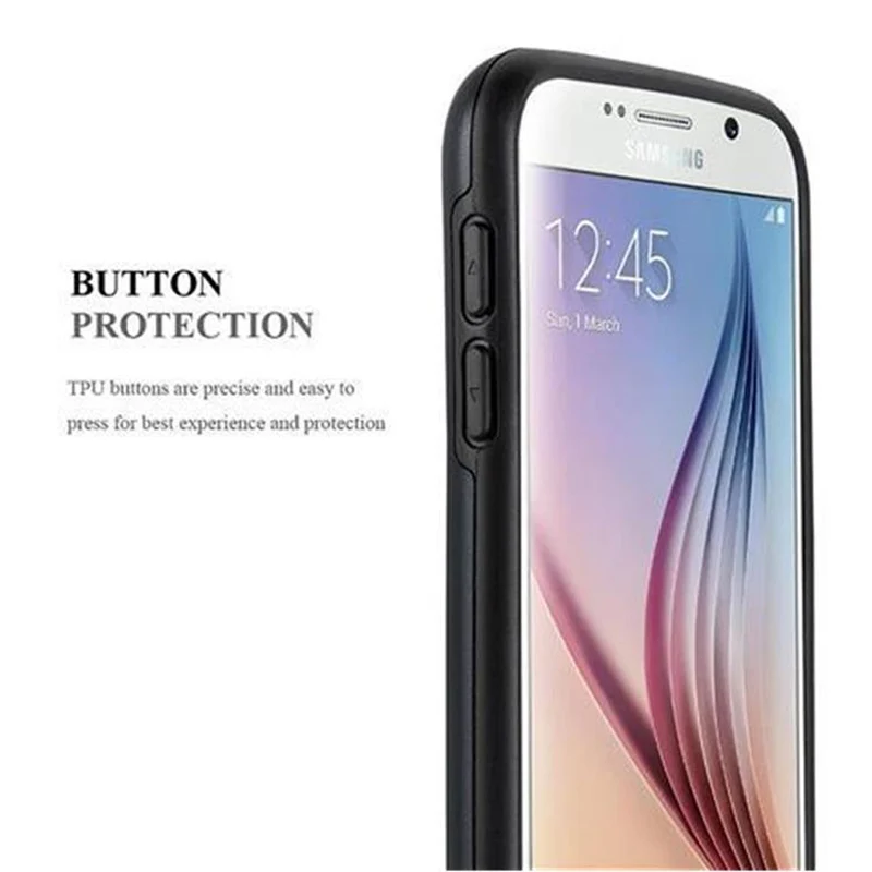 Cadorabo Hülle kompatibel mit Samsung Galaxy S6 Outdoor Hybrid Hard Case Schutzhülle mit Kartenfach im Heavy Duty Design