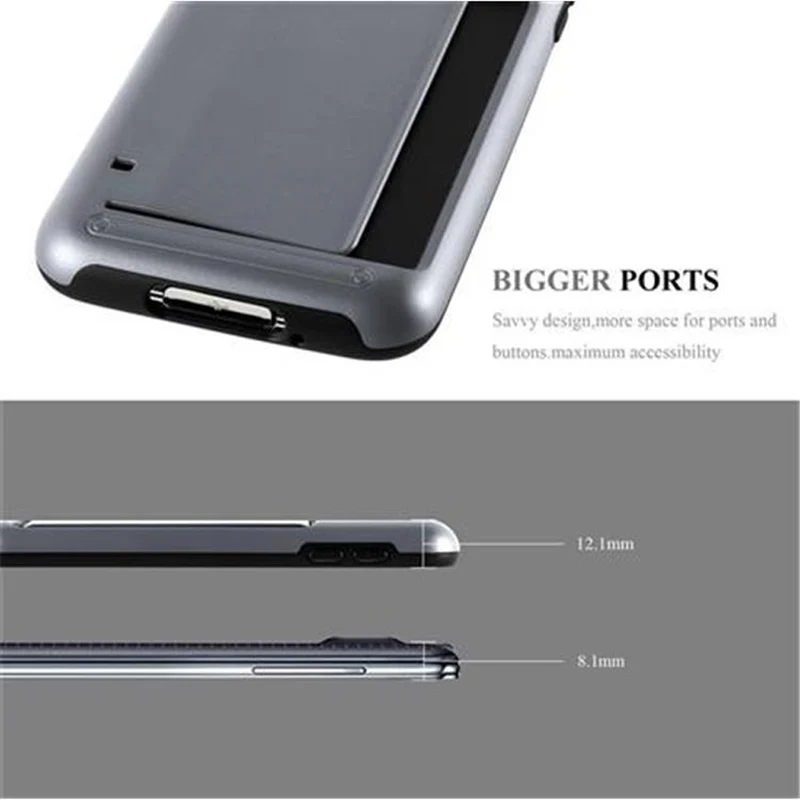 Cadorabo Hülle kompatibel mit Samsung Galaxy S5 / S5 NEO Outdoor Hybrid Hard Case Schutzhülle mit Kartenfach im Heavy Duty Design