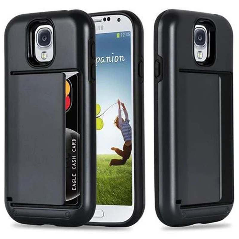 Cadorabo Hülle kompatibel mit Samsung Galaxy S4 Outdoor Hybrid Hard Case Schutzhülle mit Kartenfach im Heavy Duty Design