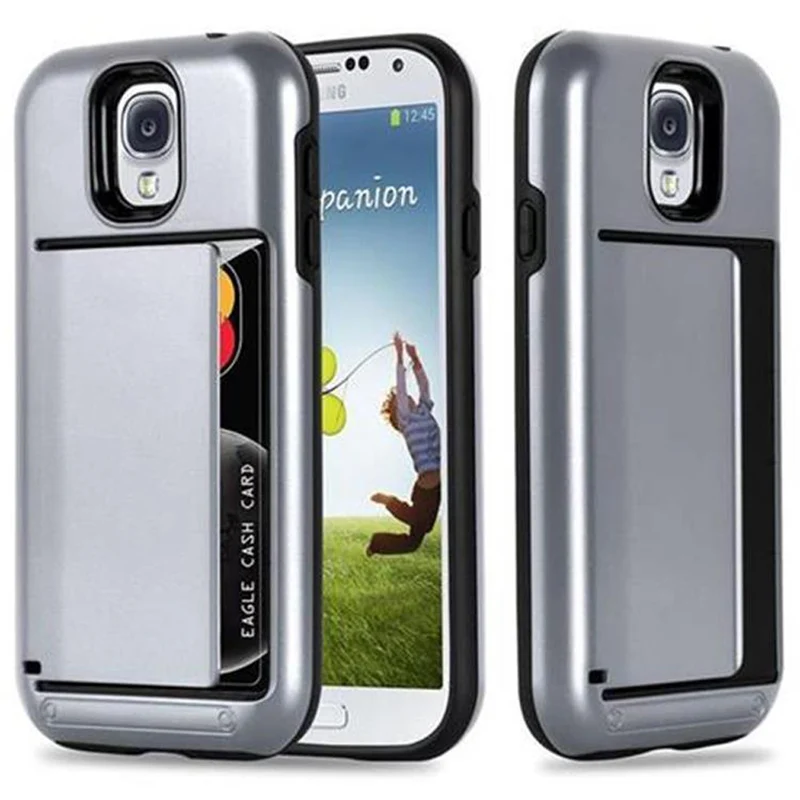 Cadorabo Hülle kompatibel mit Samsung Galaxy S4 Outdoor Hybrid Hard Case Schutzhülle mit Kartenfach im Heavy Duty Design