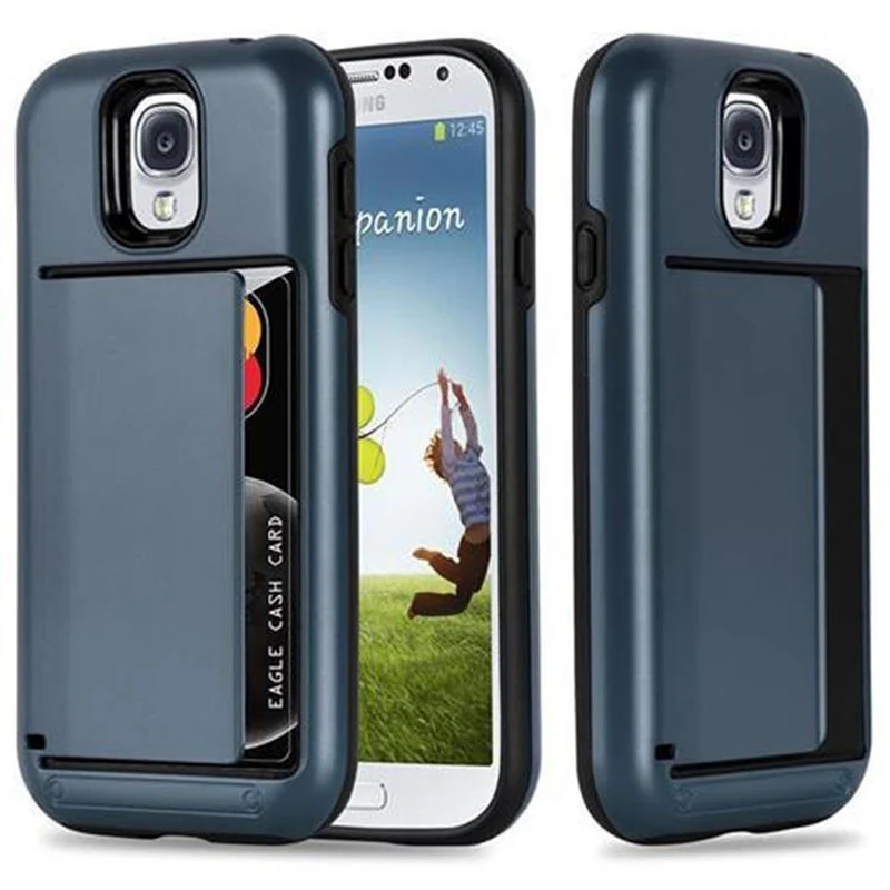 Cadorabo Hülle kompatibel mit Samsung Galaxy S4 Outdoor Hybrid Hard Case Schutzhülle mit Kartenfach im Heavy Duty Design
