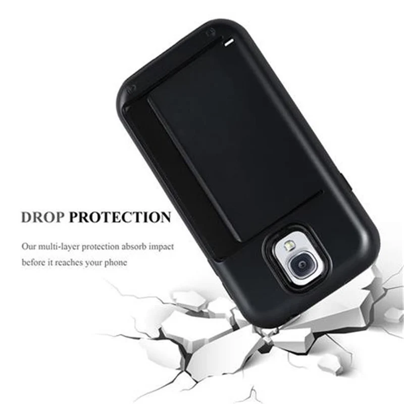 Cadorabo Hülle kompatibel mit Samsung Galaxy S4 Outdoor Hybrid Hard Case Schutzhülle mit Kartenfach im Heavy Duty Design