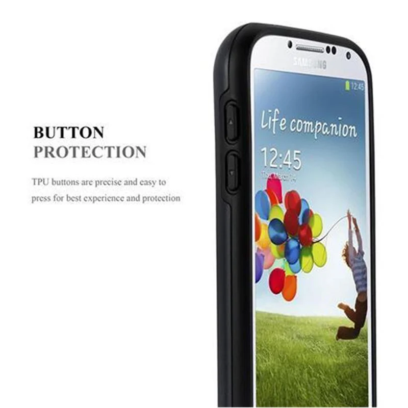 Cadorabo Hülle kompatibel mit Samsung Galaxy S4 Outdoor Hybrid Hard Case Schutzhülle mit Kartenfach im Heavy Duty Design