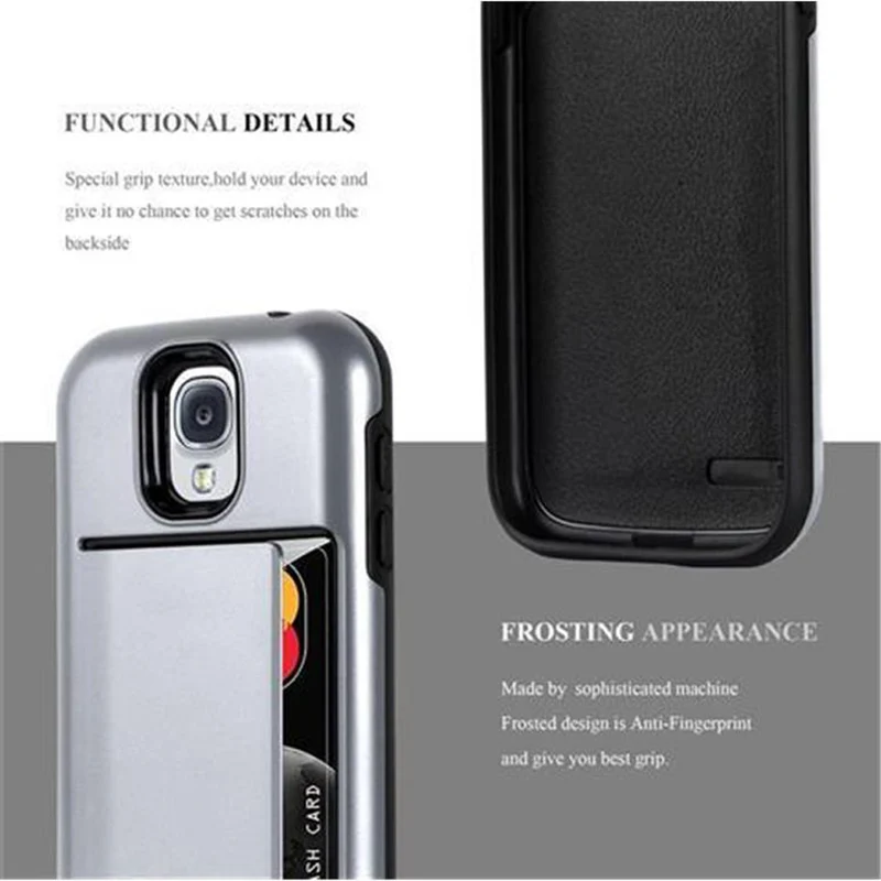 Cadorabo Hülle kompatibel mit Samsung Galaxy S4 Outdoor Hybrid Hard Case Schutzhülle mit Kartenfach im Heavy Duty Design