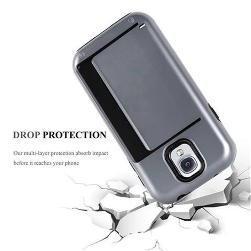 Cadorabo Hülle kompatibel mit Samsung Galaxy S4 Outdoor Hybrid Hard Case Schutzhülle mit Kartenfach im Heavy Duty Design