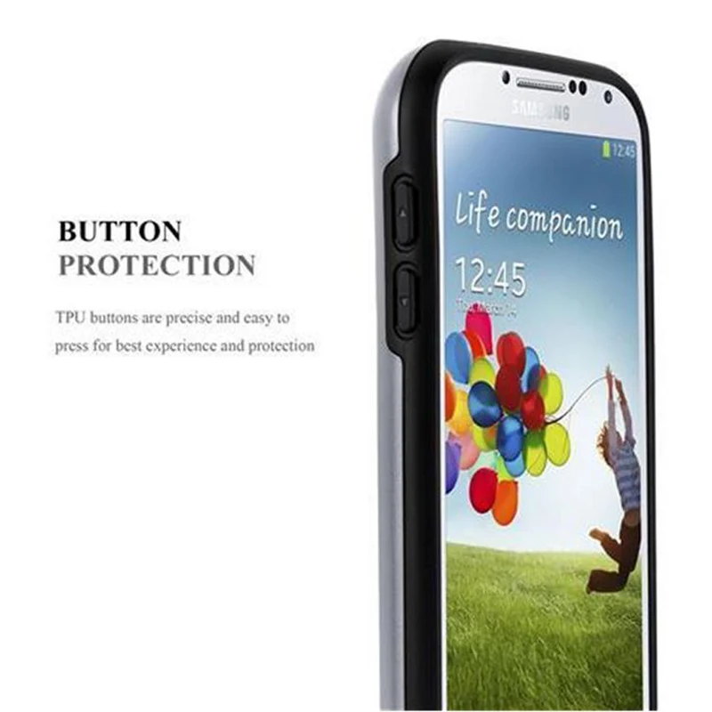 Cadorabo Hülle kompatibel mit Samsung Galaxy S4 Outdoor Hybrid Hard Case Schutzhülle mit Kartenfach im Heavy Duty Design