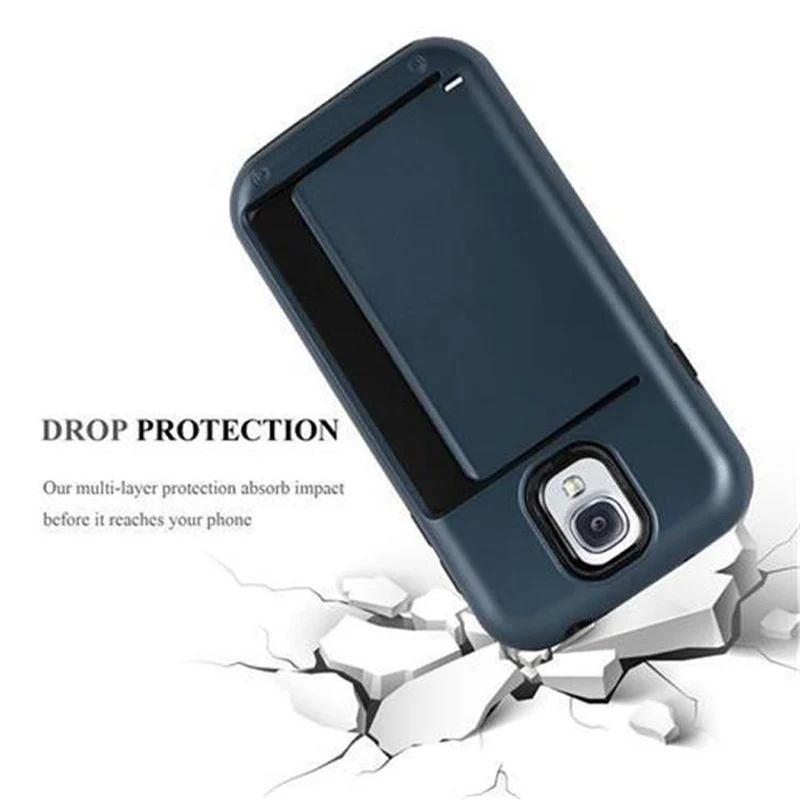 Cadorabo Hülle kompatibel mit Samsung Galaxy S4 Outdoor Hybrid Hard Case Schutzhülle mit Kartenfach im Heavy Duty Design