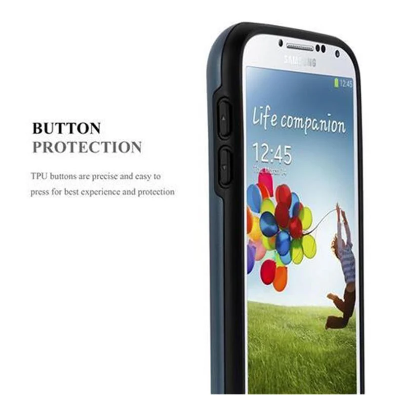 Cadorabo Hülle kompatibel mit Samsung Galaxy S4 Outdoor Hybrid Hard Case Schutzhülle mit Kartenfach im Heavy Duty Design