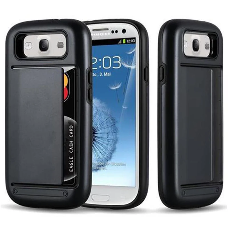 Cadorabo Hülle kompatibel mit Samsung Galaxy S3 / S3 NEO Outdoor Hybrid Hard Case Schutzhülle mit Kartenfach im Heavy Duty Design
