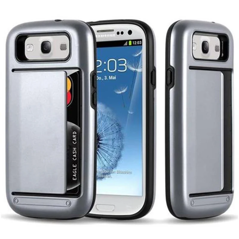 Cadorabo Hülle kompatibel mit Samsung Galaxy S3 / S3 NEO Outdoor Hybrid Hard Case Schutzhülle mit Kartenfach im Heavy Duty Design