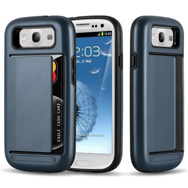 Cadorabo Hülle kompatibel mit Samsung Galaxy S3 / S3 NEO Outdoor Hybrid Hard Case Schutzhülle mit Kartenfach im Heavy Duty Design