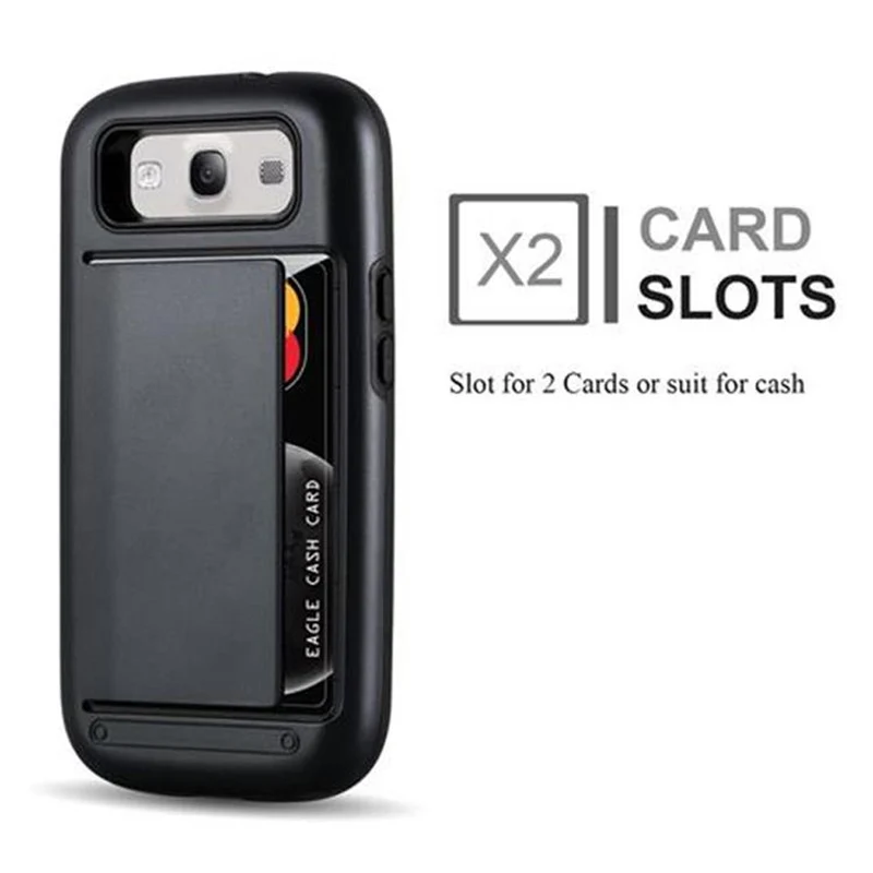 Cadorabo Hülle kompatibel mit Samsung Galaxy S3 / S3 NEO Outdoor Hybrid Hard Case Schutzhülle mit Kartenfach im Heavy Duty Design