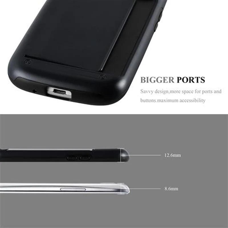 Cadorabo Hülle kompatibel mit Samsung Galaxy S3 / S3 NEO Outdoor Hybrid Hard Case Schutzhülle mit Kartenfach im Heavy Duty Design