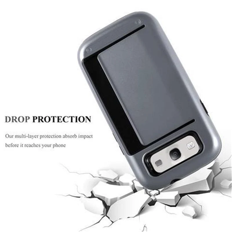 Cadorabo Hülle kompatibel mit Samsung Galaxy S3 / S3 NEO Outdoor Hybrid Hard Case Schutzhülle mit Kartenfach im Heavy Duty Design