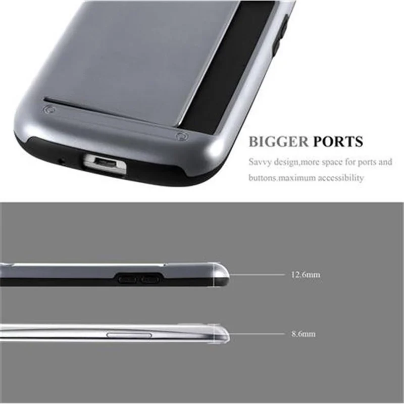 Cadorabo Hülle kompatibel mit Samsung Galaxy S3 / S3 NEO Outdoor Hybrid Hard Case Schutzhülle mit Kartenfach im Heavy Duty Design