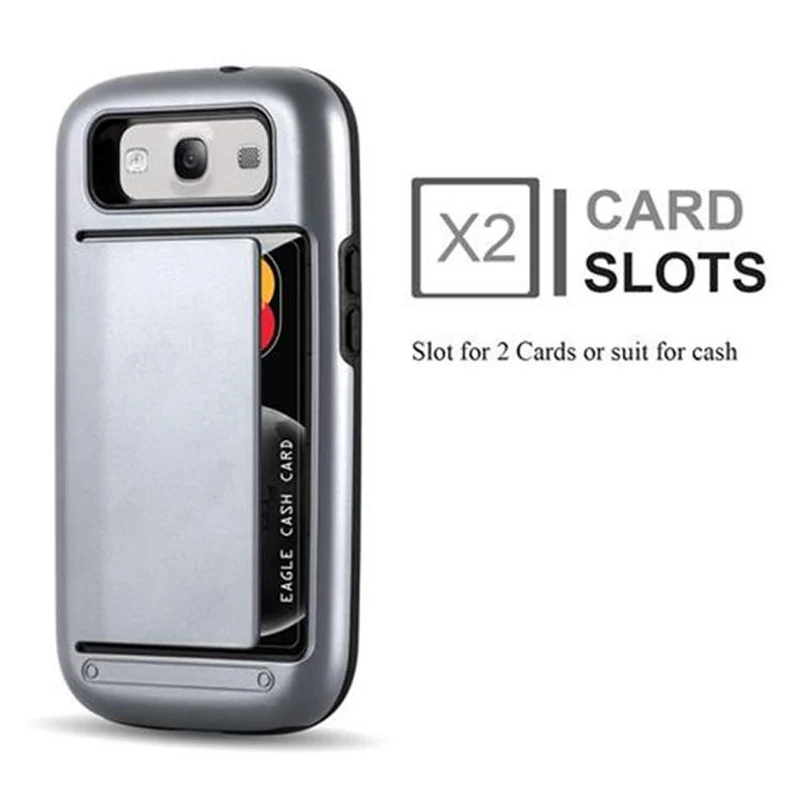 Cadorabo Hülle kompatibel mit Samsung Galaxy S3 / S3 NEO Outdoor Hybrid Hard Case Schutzhülle mit Kartenfach im Heavy Duty Design