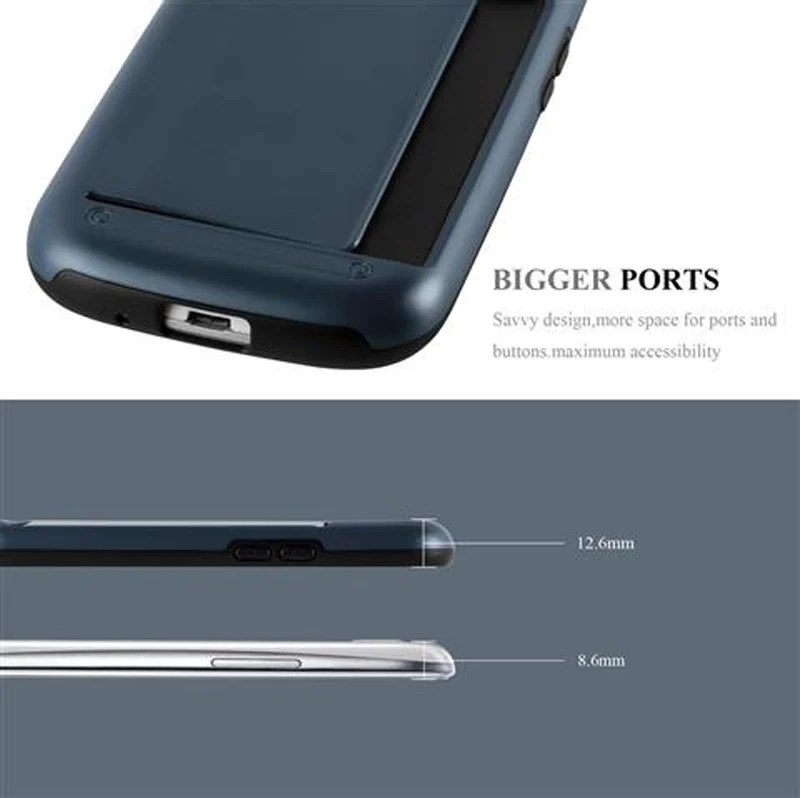 Cadorabo Hülle kompatibel mit Samsung Galaxy S3 / S3 NEO Outdoor Hybrid Hard Case Schutzhülle mit Kartenfach im Heavy Duty Design