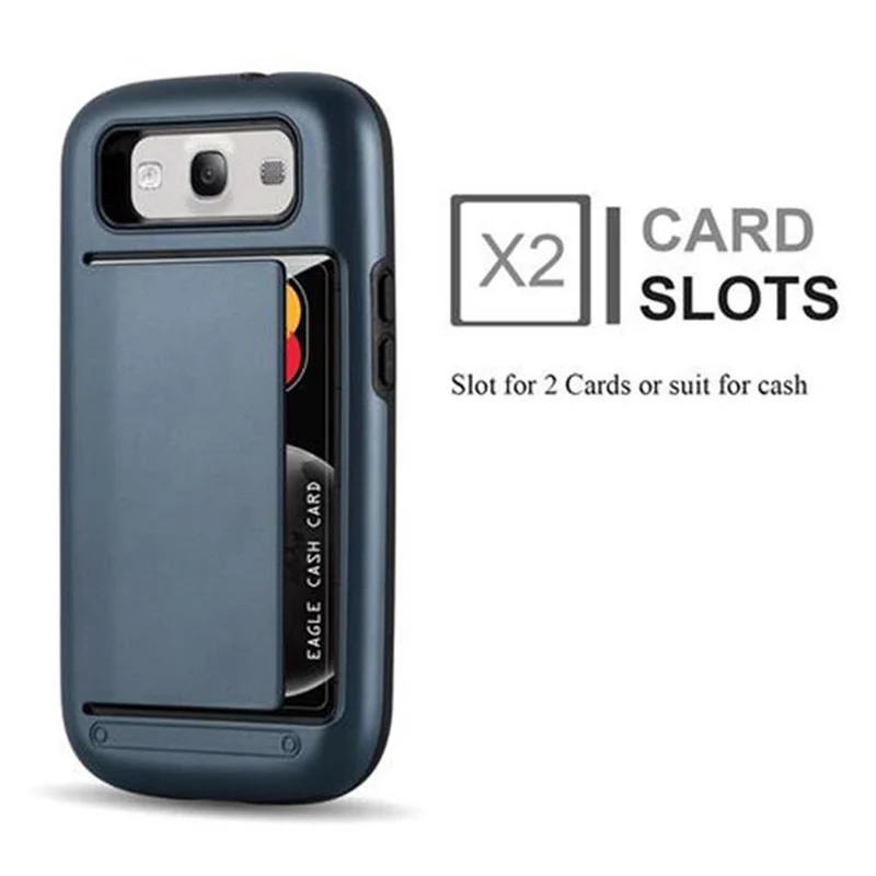 Cadorabo Hülle kompatibel mit Samsung Galaxy S3 / S3 NEO Outdoor Hybrid Hard Case Schutzhülle mit Kartenfach im Heavy Duty Design