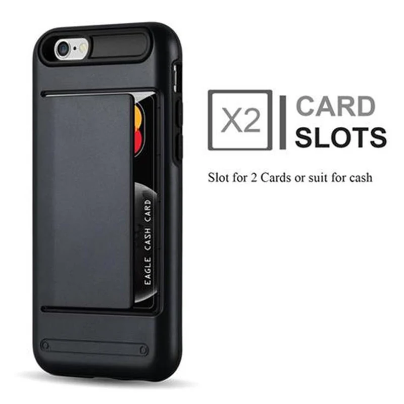 Cadorabo Hülle kompatibel mit Apple iPhone 6 / 6S Outdoor Hybrid Hard Case Schutzhülle mit Kartenfach im Heavy Duty Design