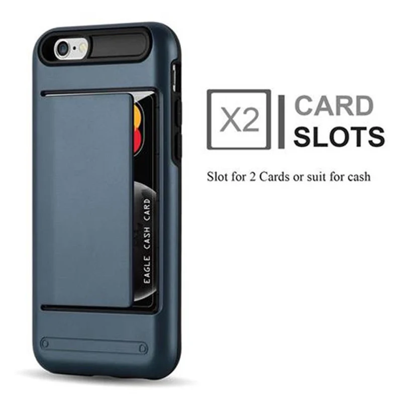 Cadorabo Hülle kompatibel mit Apple iPhone 6 / 6S Outdoor Hybrid Hard Case Schutzhülle mit Kartenfach im Heavy Duty Design