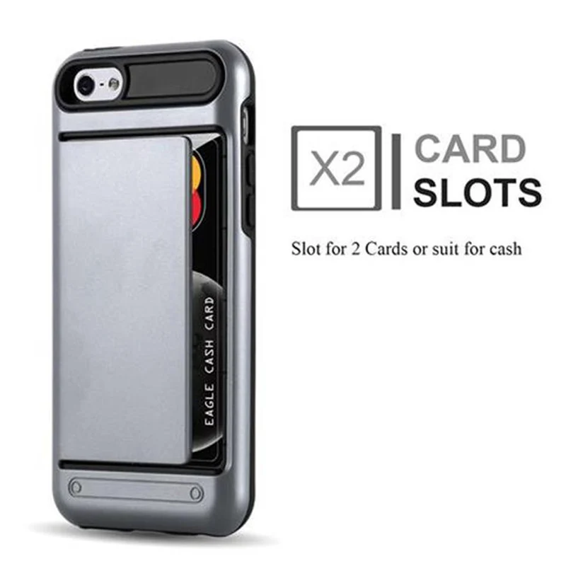 Cadorabo Hülle kompatibel mit Apple iPhone 5 / 5S / SE 2016 Outdoor Hybrid Hard Case Schutzhülle mit Kartenfach im Heavy Duty Design