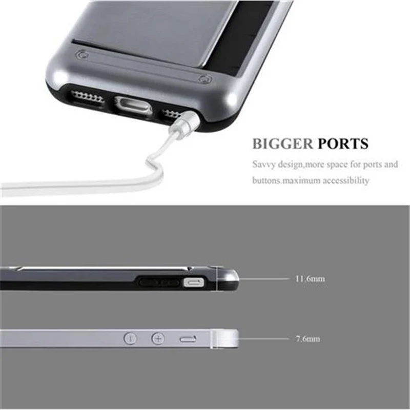 Cadorabo Hülle kompatibel mit Apple iPhone 5 / 5S / SE 2016 Outdoor Hybrid Hard Case Schutzhülle mit Kartenfach im Heavy Duty Design
