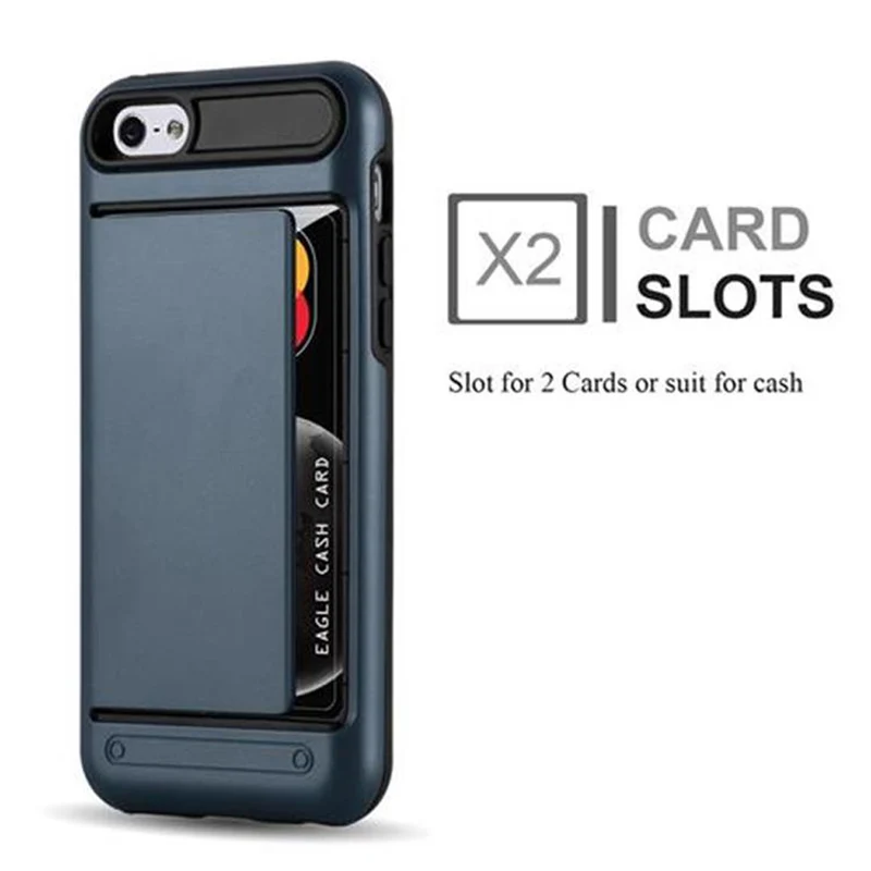 Cadorabo Hülle kompatibel mit Apple iPhone 5 / 5S / SE 2016 Outdoor Hybrid Hard Case Schutzhülle mit Kartenfach im Heavy Duty Design