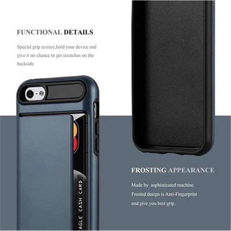 Cadorabo Hülle kompatibel mit Apple iPhone 5 / 5S / SE 2016 Outdoor Hybrid Hard Case Schutzhülle mit Kartenfach im Heavy Duty Design