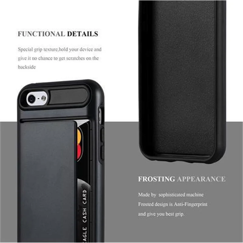 Cadorabo Hülle kompatibel mit Apple iPhone 5 / 5S / SE 2016 Outdoor Hybrid Hard Case Schutzhülle mit Kartenfach im Heavy Duty Design