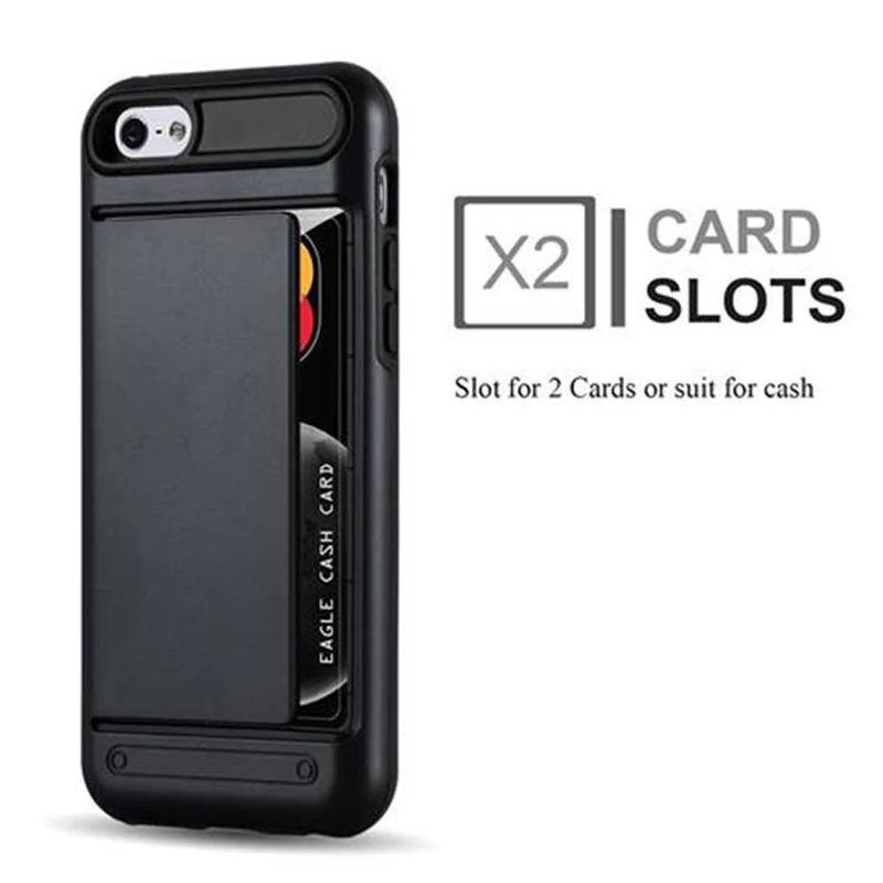 Cadorabo Hülle kompatibel mit Apple iPhone 5 / 5S / SE 2016 Outdoor Hybrid Hard Case Schutzhülle mit Kartenfach im Heavy Duty Design