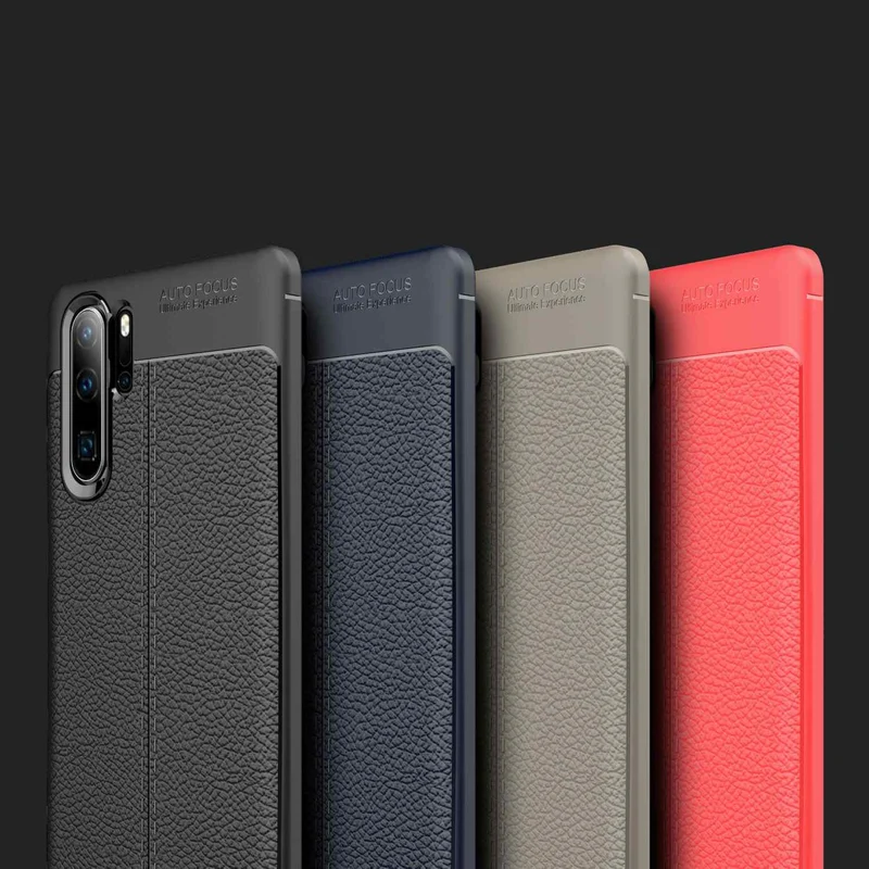 Cadorabo Hülle kompatibel mit Huawei P30 PRO Schutzhülle aus TPU Silikon mit edler Kunstleder-Applikation