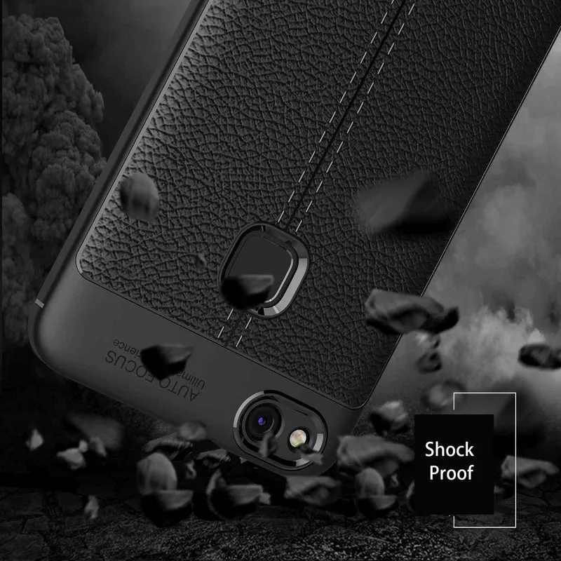 Cadorabo Hülle kompatibel mit Huawei P10 LITE Schutzhülle aus TPU Silikon mit edler Kunstleder-Applikation