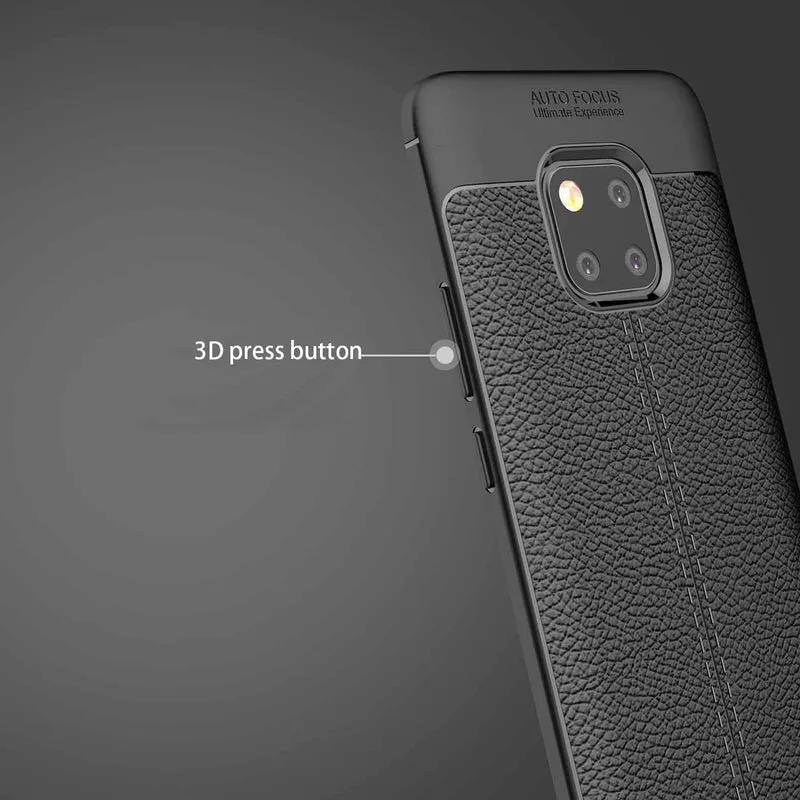 Cadorabo Hülle kompatibel mit Huawei MATE 20 PRO Schutzhülle aus TPU Silikon mit edler Kunstleder-Applikation