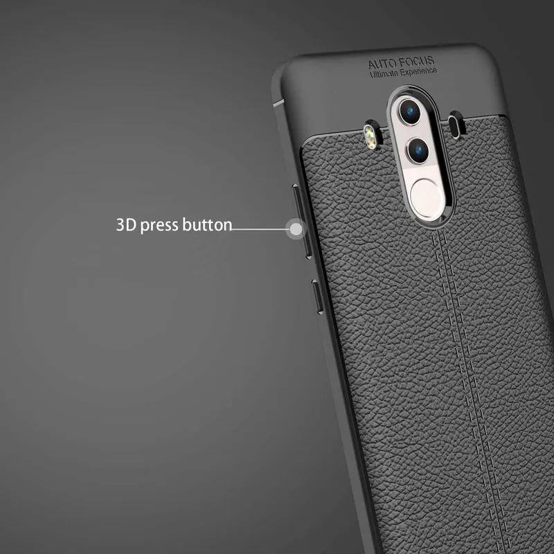 Cadorabo Hülle kompatibel mit Huawei MATE 10 PRO Schutzhülle aus TPU Silikon mit edler Kunstleder-Applikation