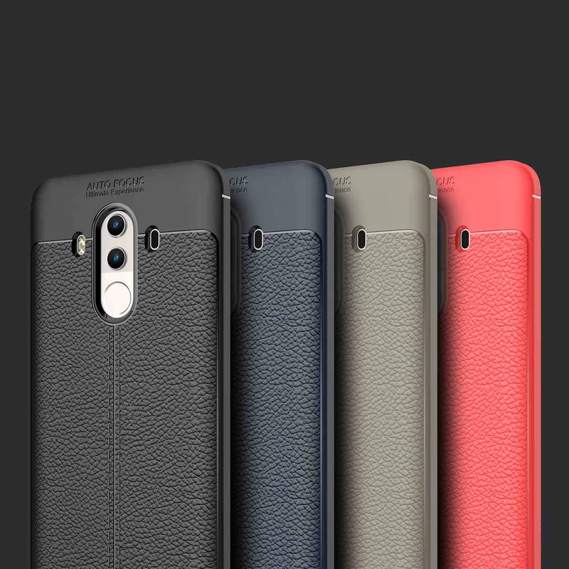 Cadorabo Hülle kompatibel mit Huawei MATE 10 PRO Schutzhülle aus TPU Silikon mit edler Kunstleder-Applikation