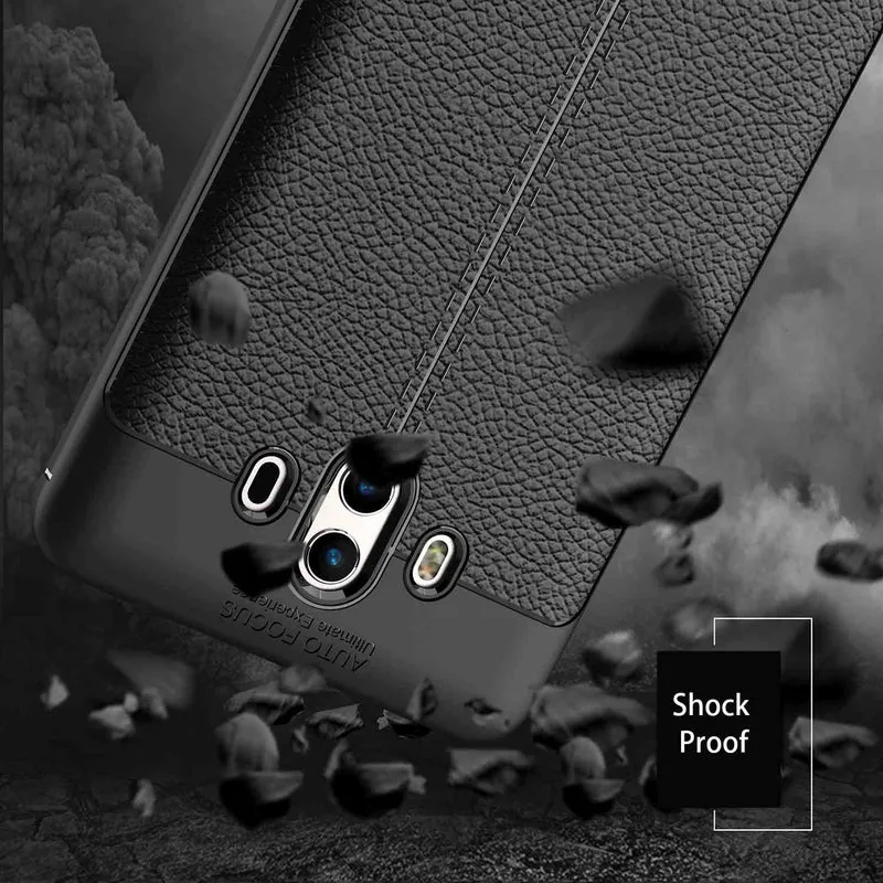 Cadorabo Hülle kompatibel mit Huawei MATE 10 / NOVA 2i Schutzhülle aus TPU Silikon mit edler Kunstleder-Applikation