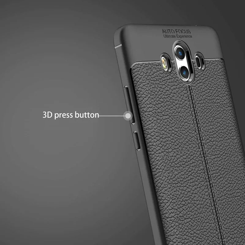 Cadorabo Hülle kompatibel mit Huawei MATE 10 / NOVA 2i Schutzhülle aus TPU Silikon mit edler Kunstleder-Applikation