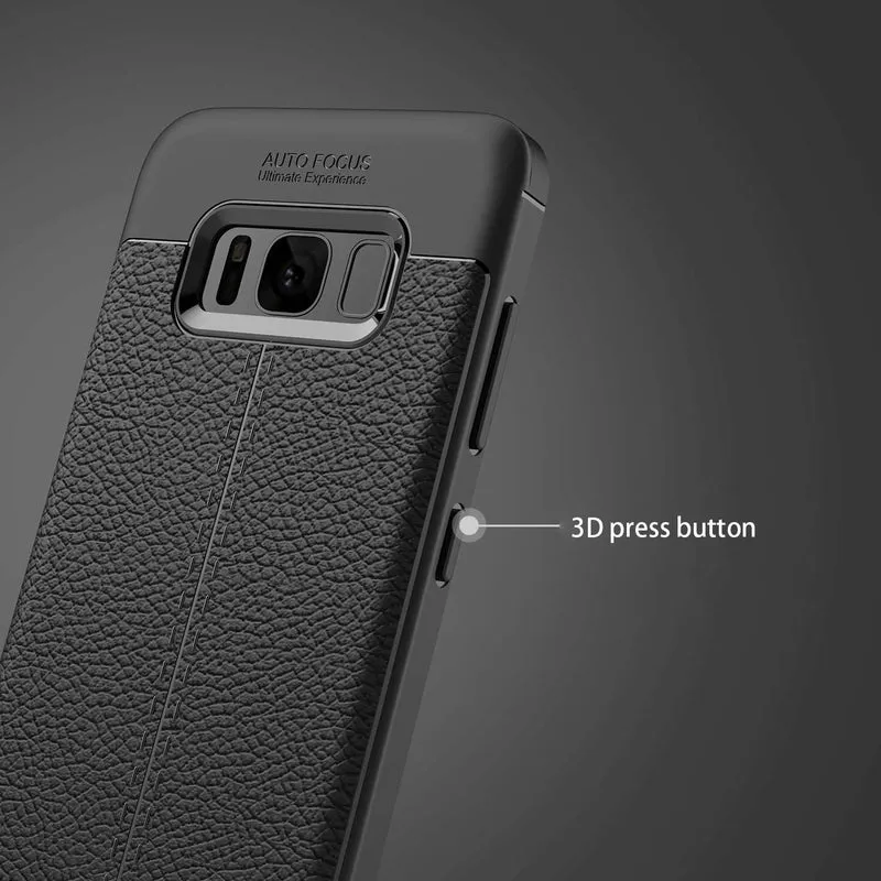 Cadorabo Hülle kompatibel mit Samsung Galaxy S8 PLUS Schutzhülle aus TPU Silikon mit edler Kunstleder-Applikation