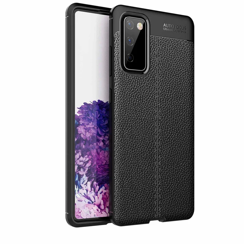 Cadorabo Hülle kompatibel mit Samsung Galaxy S20 FE Schutzhülle aus TPU Silikon mit edler Kunstleder-Applikation